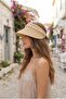 Women's Beige Straw Seashell Detailed Adjustable Crown Model Summer Sun Hat Suitable for Hijab - 3