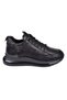 Genuine Leather Rubber Laced Men's Sports Shoes Voy-053 Black - 2