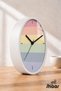 Ceas de perete modern cu color block-uri pastelate dispuse orizontal – dimensiune medie 25 cm – carcasă albă – cu sticlă, silențios – iluminare LED inclusă în pachet - 2