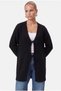 Women's Rune Soft Textured Lace-Up Black Long Cardigan - 4