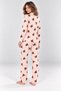 Women's Pink Teddy Bear Patterned Buttoned Front Pajama Set 6003-1 - 3