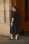 Crinkle Cotton Black Balloon Dress - 3