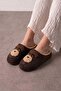 Howy Brown Dog Figured Plush House Slippers Soft Inside Winter Indoor Slippers - 3