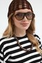 Women's Wide Sleeves Circular Neck Striped Blouse - 3