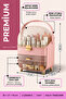 Transparent Unbreakable Lid Makeup and Jewelry Organizer, with Drawers, Pink, 19×27×36 cm - 2