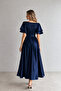 Lisa Women's Sateen Evening Dress Navy Blue - 3