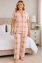 Women's Milan Fabric Comfortable Fit Buttoned Short Sleeve Pajama Set 3149