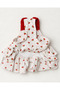 Dog Dress with Leash and Ruffled Skirt (100% Cotton Muslin) - Cat Dog Outfit Small Breed - 5
