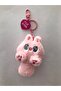 Cute Plush Long-Tailed Cat Kawaii Character Keychain and Bag Ornament Pink - 2
