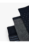 Cotton Blend Striped 3-Piece Sock Set - 3