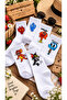 6-Piece Cute Character Fire & Water Cotton College Socks - 2