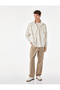 Zippered Patterned Regular Fit Long Sleeve Classic Collar Cotton Jacket - 2