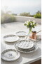 Black Bow Luxury Ceramic Cake Set for 6 People Cake Plate (20 cm) - 7