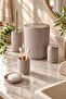 Round Beige Pro 5 Piece Bathroom Set - 2