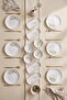 Botanical Green Camellia Leaf Patterned Luxury Ceramic 14 Piece Breakfast Set for 6 People - 2
