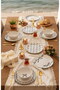 Black Bow Luxury Ceramic Cake Set for 6 People Cake Plate (20 cm) - 6