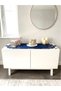 Navy Blue Suede Fabric Runner 40X120 cm Table Length - Modern Design - 2