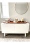 Red Brown Suede Fabric Runner 40X120 cm Table Length - Modern Design - 2
