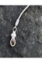 Silver Trabzon Kazaziyesi Zirve-I Zircon Series Single Pendant Silver Color Rosary Tassel with Mustard Stone Silver Tassel - 5