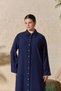 Navy Blue Fake Sleeve Robe - 4