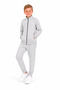 Boy's Cotton Stand Collar Tracksuit Set 26104 - Gray Melange - 2