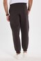 Unisex relaxed fit fleece-lined sweatpants with 3 pockets and elasticated jogger cuffs - brown - 6