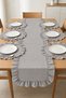 Ruffle Detailed Linen 50 X 150 Runner & Placemat Set – 7 Piece Dowry Collection 6 American Service Pieces 1 Runner - 3