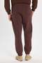 Unisex relaxed fit fleece-lined sweatpants with 3 pockets and elasticated jogger cuffs - brown - 6