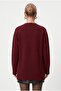 Women's Rune Soft Textured Lace-Up Burgundy Long Cardigan - 5