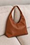 Women's Tan Daily Large Size Zippered Lined Large Volume Stylish Women's Hand and Shoulder Bag