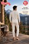 Premium Men's 75% Wool Non-Itchy Underwear Long Sleeve Top and Bottom Set with Socks as a Gift - 5
