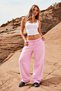 Pink Basic Tube Leg Women's Sweatpants Sh262