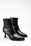 Women's Pointed Toe Thin Heeled Boots Black Yanki