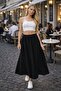 Amalfi breeze black maxi skirt – elastic waist, flowy - 2