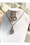 Crystal Embellished Waterdrop Necklace and Earring Set - 5