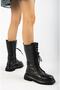 Genuine Leather Black Women's Serrated Sole Leather Boots Trc-216577 - 8