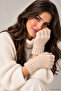 Women's Plush Short Finger Gloves Beige