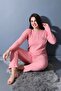 Wide Fit Winter Plus Size Powder Pink Mother Pajama Set - 4