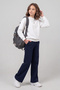 Girls' Elastic Waist Cotton Steel Fabric Comfortable School Tracksuit Single Bottom Pants