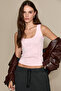 Videta Women's Soft and Flexible Fabric Organic Cotton Hollow Collar Pink Undershirt
