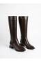 Women's Zippered Pointed Toe Heeled Boots - 3