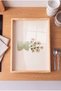 Yellow Floral Vase Patterned - Rectangular Coffee Presentation, Engagement, and Serving Tray with Natural Wood Frame - 2