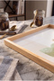 Yellow Floral Vase Patterned - Rectangular Coffee Presentation, Engagement, and Serving Tray with Natural Wood Frame - 5