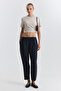 Navy Blue Lyocell Blend Women's Trousers - 2
