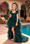 Short in the Front and Long in the Back, Evening Dress with Detachable Tail.
