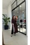 Striped Lined Maxi Length Trench Coat Brown - 3