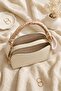 Two-Compartment Scarf Detailed Hanging Bag - Cream - 4