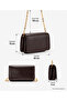Women's Small Crossbody Bag with Chain Mng Bitter Brown - 7