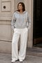 Gray Essentials Fit Women's Zip Hoodie 100% Cotton Hooded Off-Shoulder Zip Kangaroo Pocket - 5