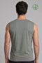 Men's Nefti Green Bamboo V-Neck Zero Sleeve T-Shirt - 3